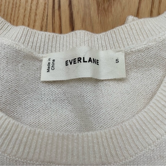 Everlane The Classic Crew in Cashmere, Bone, size small - Picture 2 of 5